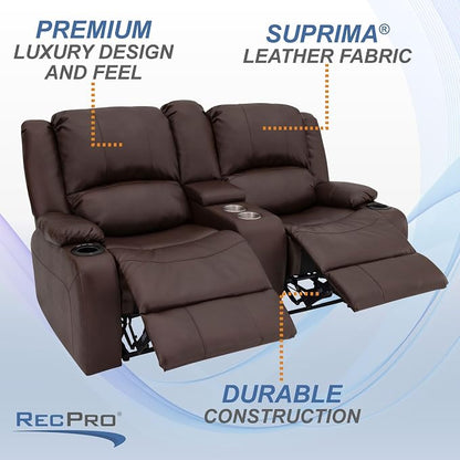 RecPro Charles 67" RV Wall Hugger Reclining Sofa | Mahogany