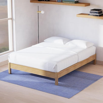 LIFEMENT Twin Bed Frame Signature Wood Platform, Noise Free, Under Bed Storage, No Box Spring Needed, Easy Assembly, Natural