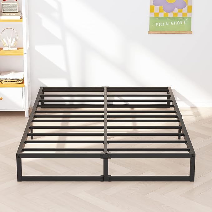 Richwanone 10 Inch Full Size Bed Frame Heavy Duty Metal Platform Bed, Black | Metal Bed Frame Full Size, Mattress Foundation with Steel Slat Support, No Box Spring Needed, Easy Assembly