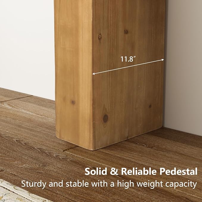 Solid Wood Console Table for Entryway, 63" Long Farmhouse Sofa Table Behind Couch, Rustic Rectangular Wooden Entry Tables for Living Room, Hallway, Foyer, 10 Mins Easy Assembly