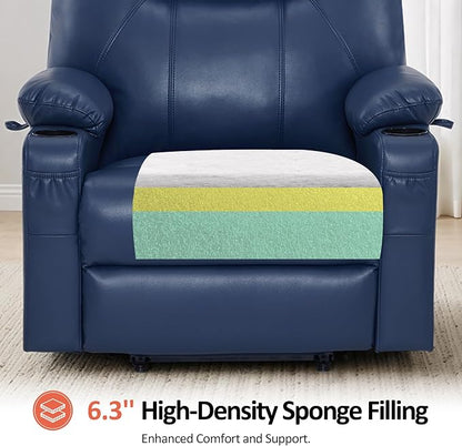 MCombo Power Lift Recliner Chair for Elderly R7042(Blue, Small-Wide)