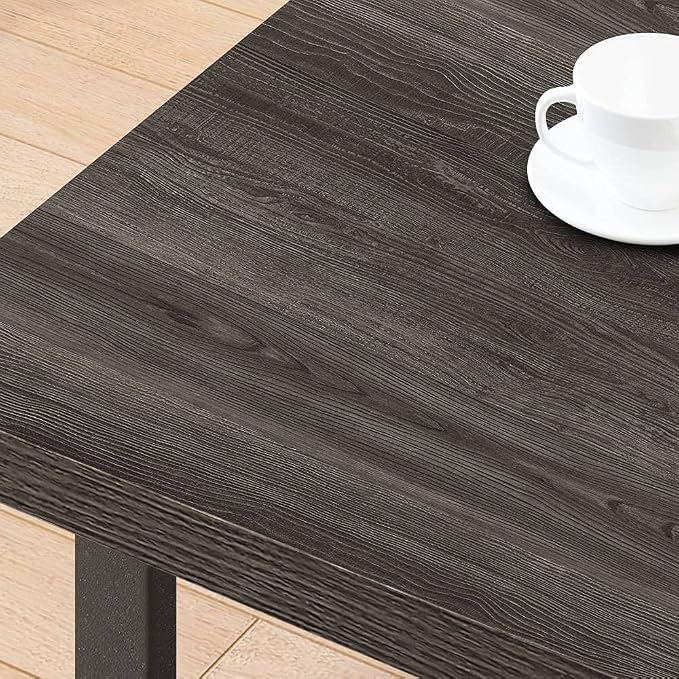 IBF Rustic Coffee Table, Wood and Metal Simple Industrial Modern Center Table, Minimalist Rectangle Wooden Farmhouse Cocktail Table for Living Room, Dark Gray Oak, 47 Inch