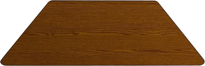 Flash Furniture Wren 29''W x 57''L Trapezoid Oak HP Laminate Activity Table - Standard Height Adjustable Legs
