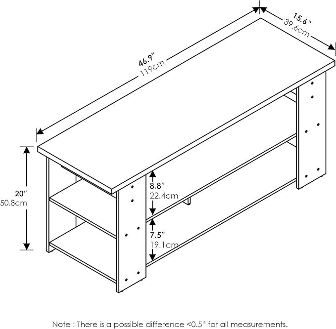 Furinno Jaya TV Stand, Espresso, 50