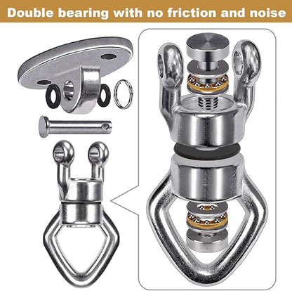 BeneLabel Swing Hanger with Bearing Swivel 800LB Capacity Stainless Steel Ceiling Mount Bracket Hanging Kit for Aerial Silks, Swings, Hammocks, Hanging Chair, Aerial Hoop, Heavy Bag, Yoga Swing