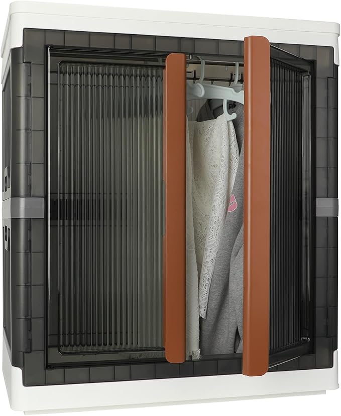 Wardrobe, Closet, Collapsible Storage Cabinet, Useful Box with Large Capacity, 37.5 Gal (142 L), Stackable on Box (19 Gal), Easy Storage of Clothes, Installation Free
