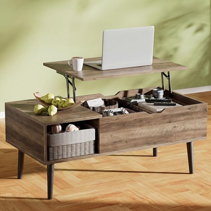 OLIXIS Lift Top Coffee Table with Hidden Storage for Living Room