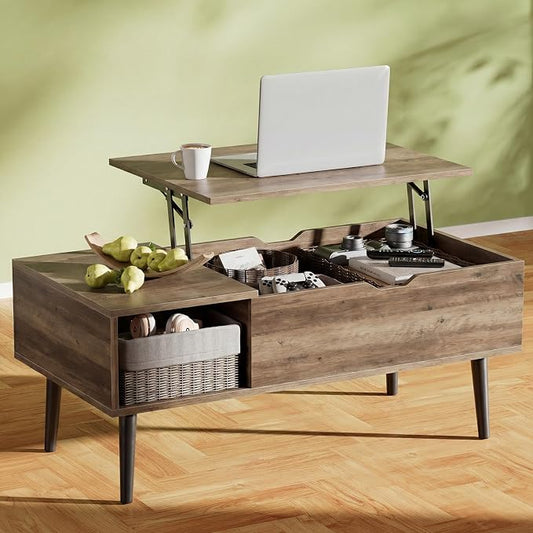 OLIXIS Lift Top Coffee Table with Hidden Storage for Living Room