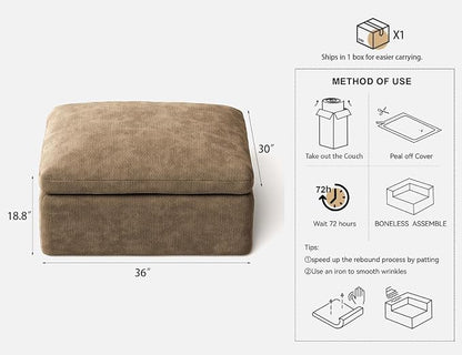 36 Inch Brown Modular Sectional Sofa Couch Single Seat Sofa Couch