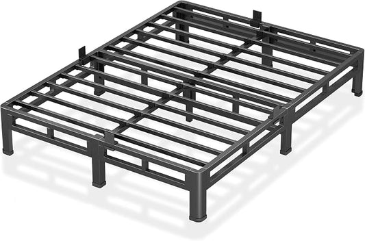 NKZ 7 Inch Full Size Bed Frame, Metal Bed Frame & Box Spring 2 in 1 Platform with Round Corner Legs, 4000Lbs Heavy Duty Low-Profile Frame, Mattress Slide Stopper, Noise-Free, Easy Assembly