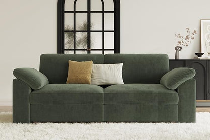 EASE MOOSE Oversized 2 Seat Couch,Comfty Modern Deep Seat Sectional Modular for Living Room,Green