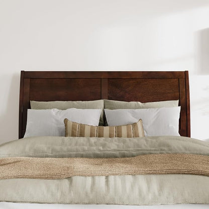 AFI, Portland Queen Sleigh Solid Wood Panel Headboard, Walnut