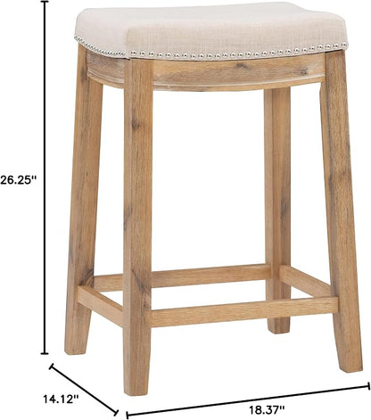 Linon Home Décor Kingston Acacia Counter Stool, Brown