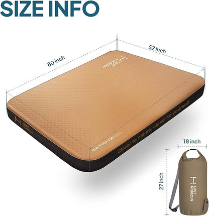 Lost Horizon Air & Foam Camping Mattress, Self-Inflating Sleeping Pad, 4.5" Thick, with Air Pump, Full