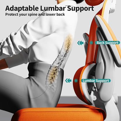 TRALT Office Chair Ergonomic Desk Chair, 330 LBS Home Mesh Office Desk Chairs with Wheels, Comfortable Gaming Chairs (1, Burnt Orange)