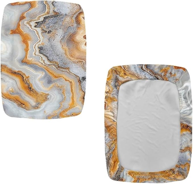 Marble Print Bar Stool Seat Covers Rectangle 2 Pack Stool Covers Rectangular Vanity Chair Cover Saddle Bar Stool Covers Barstool Covers Slipcovers with Nonslip Elastic Bottom