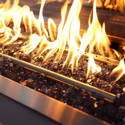 Onlyfire 10 lbs Fire Glass Rocks 1/4 Inch, Reflective Tempered Glass for Propane Fire Pit & Gas Fireplace, High Luster Firepit Glass Stones for Fire Table, Copper (Multicolor Options Available)