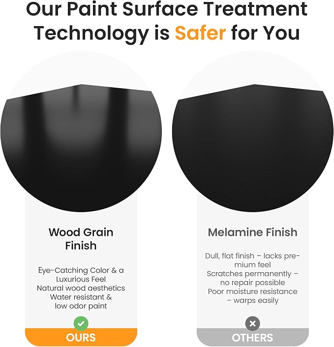 RoyalCraft 7 Drawer Dresser for Bedroom, 53" Wide Modern Wooden Chest of Drawers with Metal Handles, Painted Surface, Sturdy and Stable Storage Cabinet for Living Room, Black