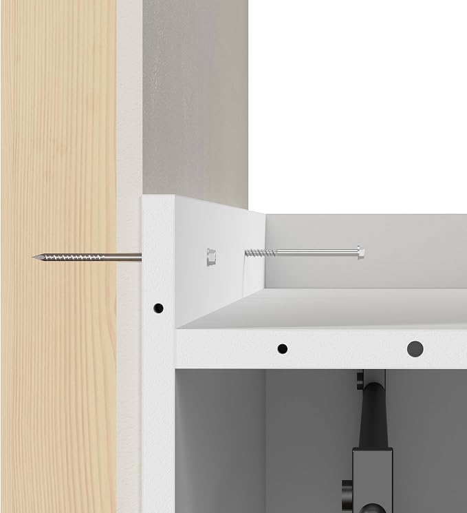 Bestar Pur Full Size Murphy Bed in White, 59-inch Space-Saving Sleeping Arrangement for Multipurpose Area, Bedroom, Guest Room, or Living Room