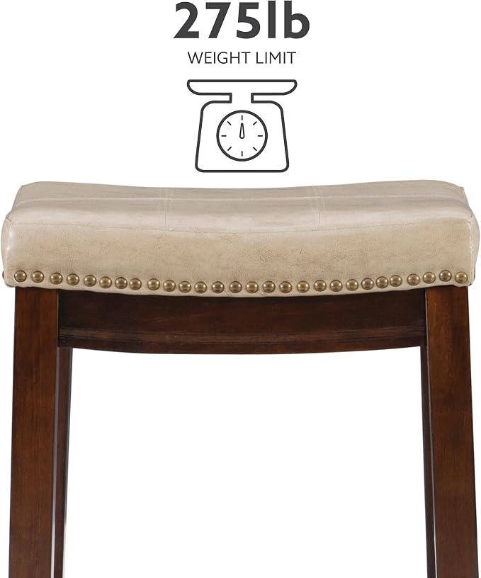 Linon Backless Counter Stool, Brown
