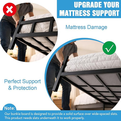 Bunkie Board Full Size (54x75''), 10mm Bed Boards for Under Mattress, Breathable, Noise Minimizing, Moisture Resistant Bunkieboards, Heavy Duty Bed Support Board for Platform & Slatted Frames