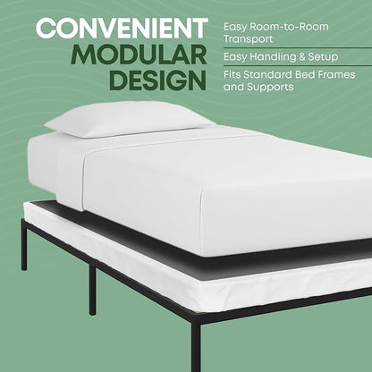 Greaton, 4.5” Twin Box Spring Only for Twin Size Bed – Amish-Made in the USA – Solid Wood Mattress Foundation with Stable & Quiet Support – Flat-Packed & Easy Assembly – White