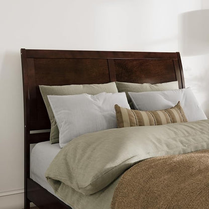 AFI, Portland Queen Sleigh Solid Wood Panel Headboard, Walnut