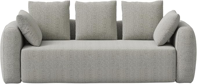 Curved Modern Couch Sofa,Boneless Couch， Modern 3 Seater Cloud Couch,Deep Seat