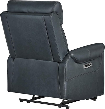 KISLOT Leather Recliner Chair for Adults Wall Hugger RV Recliner with USB Charging Ports Electric Power Reclining Sofa for Living Room Home Theater Seating Bedroom