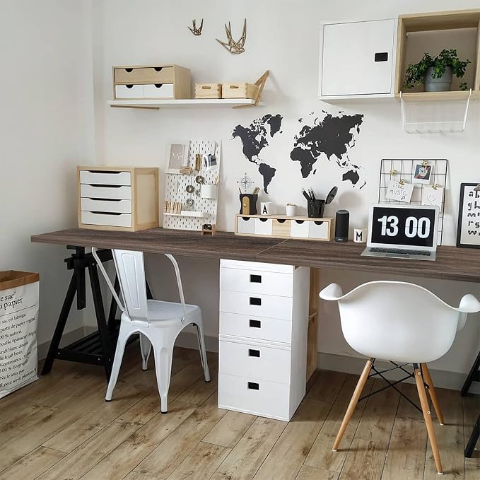 Kaboon 42x20 inches Tabletop, Solid One-Piece Desktop for Sit Stand Desk, Double Desks, L Desk DIY,Wood Countertop Home or Commercial Use,1 inch Thick, Eucalyptus/Rustic Wood, 20" D x 42" W