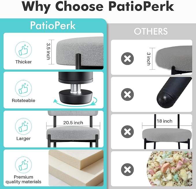PatioPerk Boucle Dining Chairs Set of 6, Gray Mid Century Morden Chair with Curved Backrest, Round Upholstered Sherpa with Metal Legs, Suitable for Various Kitchen Styles