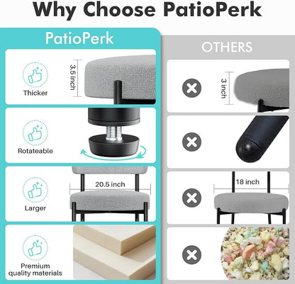 PatioPerk Boucle Dining Chairs Set of 6, Gray Mid Century Morden Chair with Curved Backrest, Round Upholstered Sherpa with Metal Legs, Suitable for Various Kitchen Styles