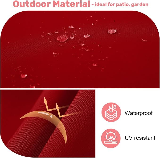idee-home Egg Chair Cushion Replacement, Hanging Chair Cushion Outdoor | Cushions with Waterproof Cover for Wicker Patio Hammock Swing, Red (Swing Not Included)
