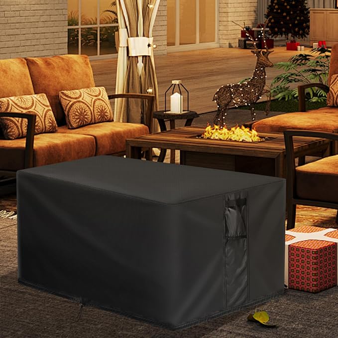 Fire Pit Cover Rectangle,42 Inch Rectangular Firepit Covers,Waterproof Gas Fire Pit Table Cover - 42 x 20 x 25 Inch