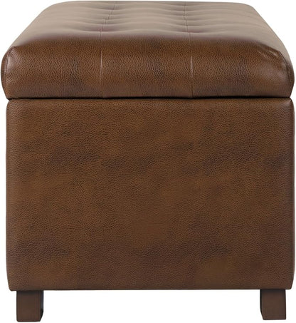 HomePop 46" Tufted Storage Bench - Antique Brown