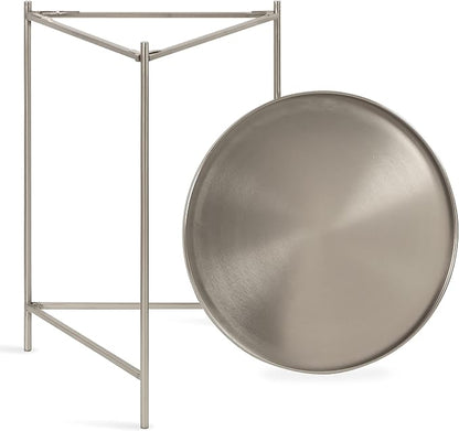 Kate and Laurel Ulani Modern Nesting Side Table; Set of 2; Silver; Sophisticated End Tables for Storage and Display