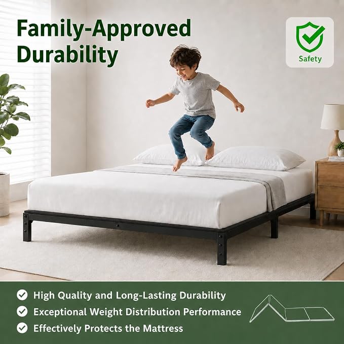 DFAN 54"×75" Bunkie Board Full Size – Double Sided Non-Slip Breathable Bed Support, Anti-Sag Full Bed Slats Support Under Mattress for Slatted Bed Frame Base, Metal Frames, Sofa Beds, Foldable Black