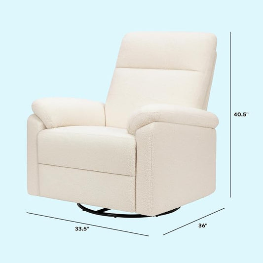 Davinci Suzy Glider Recliner Nursery Chair - Glider Rocking Chair for Nursery and Living Room - GREENGUARD Gold, FSC & Certi-PUR US Certified - 360° Swivel Rocker Recliner Chair (Cozy Cream Boucle)