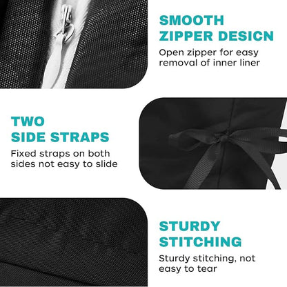 Egg Chair Cushion Replacement, Waterproof Thicken Hanging Egg Swing Chair Cushion for Outdoor Furniture, Wicker Rattan Hammock Basket Cushion with Headrest Pillow 47x31.5x4.7 inch(Black)