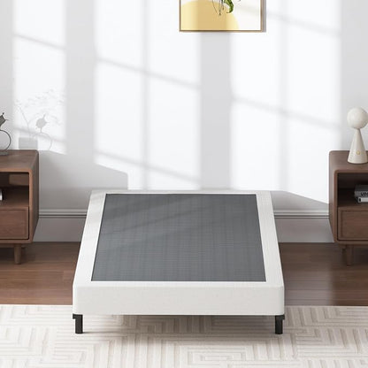 SHLAND Twin Box Spring 5 Inch Low Profile Heavy Duty Metal Structure with Easy Clean Fabric Bed Cover, Non-Slip, Noise Free, Easy Assembly