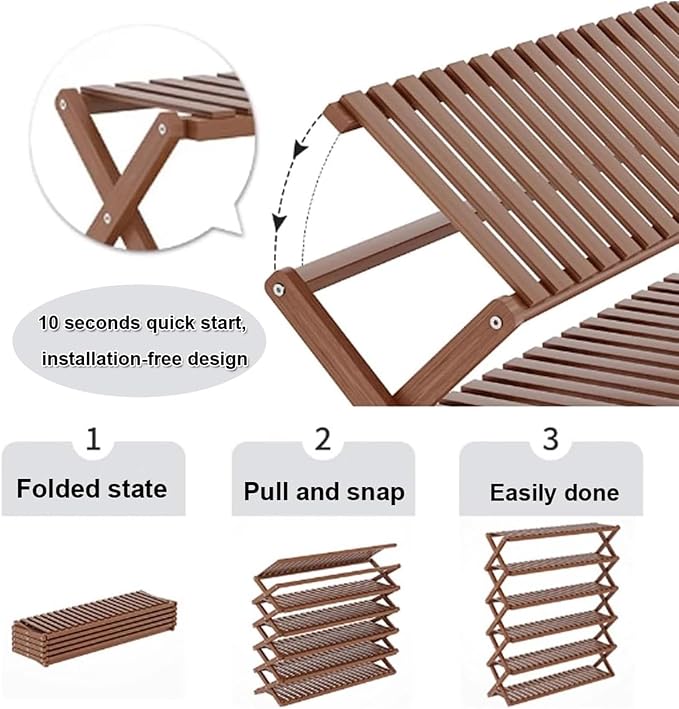 Bamboo Multilayer Foldable Tall Shoe Rack Boots Organizer Storage Sturdy Narrow Shoe Shelf for Entryway, Closet, Porch, Dorm, Living Room, Bedroom