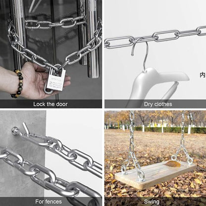 Hanging Swing Chair Chain Kit, 2 Set Stainless Steel Hardware Heavy Duty Porch Swing Hammock Chain Kit Hanging Hooks for Hammock, Rope, Tire, Tree Swings