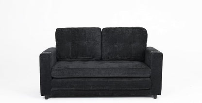 ERYE Foldable Loveseat Sofa Convertible Pull Out Sleeper Sofabed,2 Seat Tufted Upholstered Sofa Modern Convertible Sleeper Couch Bed with Cupholders and Side Pockets