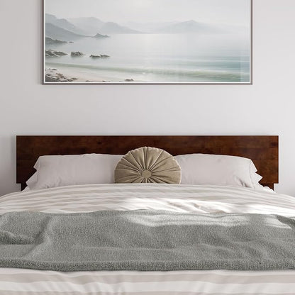 AFI, Orlando Queen Adjustable Modern Solid Wood Panel Headboard, Walnut