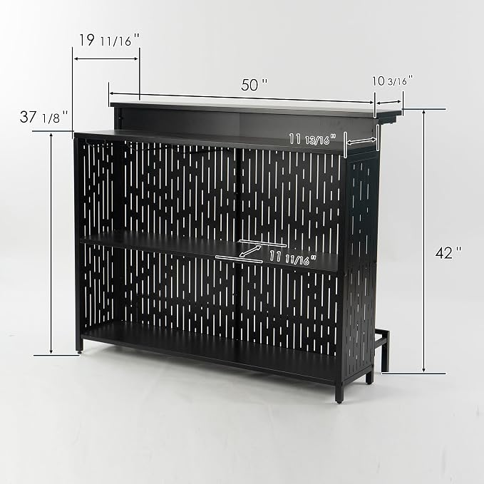 Kozyard Home Bar Cabinet with Storage Cabinet and Shelves, Black Indoor Bar Cabinet for Kitchen, Dining Room, Living Room, Home Bar Furniture