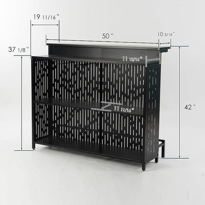 Kozyard Home Bar Cabinet with Storage Cabinet and Shelves, Black Indoor Bar Cabinet for Kitchen, Dining Room, Living Room, Home Bar Furniture