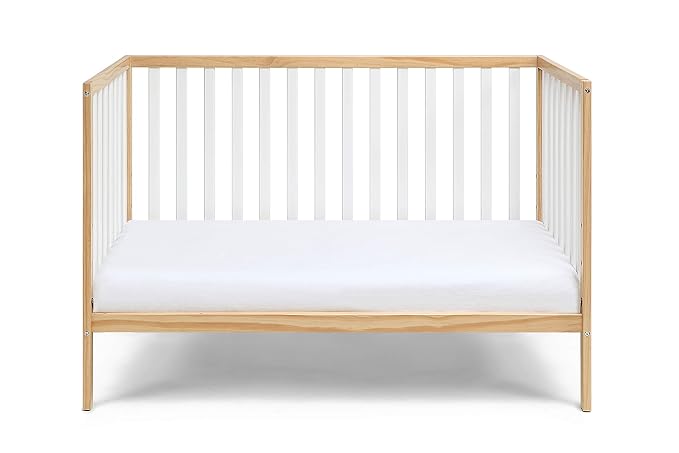 Baby Cache Deux Remi Island 3-in-1 Convertible Baby Crib (Do Re Me) Natural & White