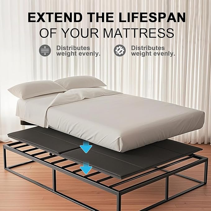 Imperius Folding Spring Box 10MM, Bed Support Flat Noodles,Full Size 54x75'' ﻿Light and Thin, Breathable, Noise Minimizing,Moisture Resistant Bunkieboards