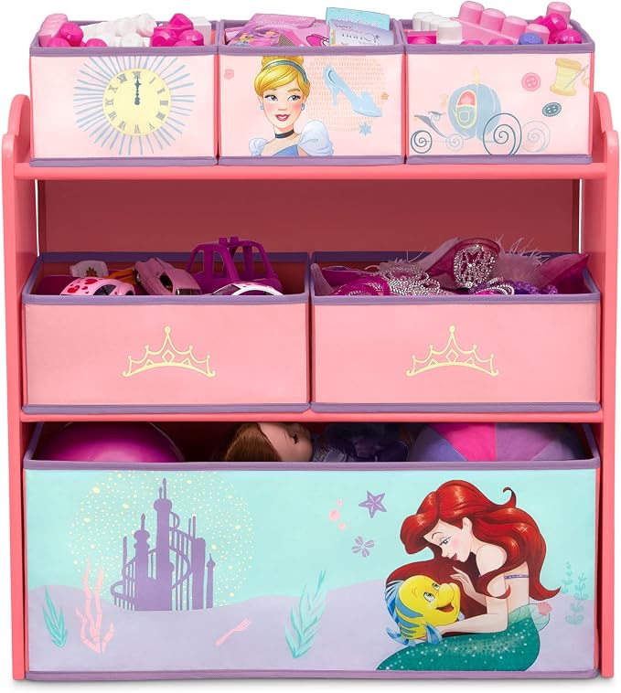 Delta Children Design & Store 6 Bin Toy Storage Organizer, Disney Princess