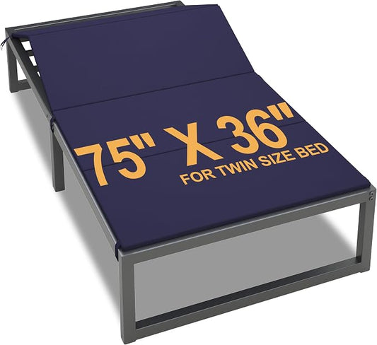 Lutown-Teen Bunkie Board Twin Under Mattress High-Density Polymer Twin Size Bunkie Board Anti-Sag, Breathable, Moisture Resistant, Noise Minimizing, Blue